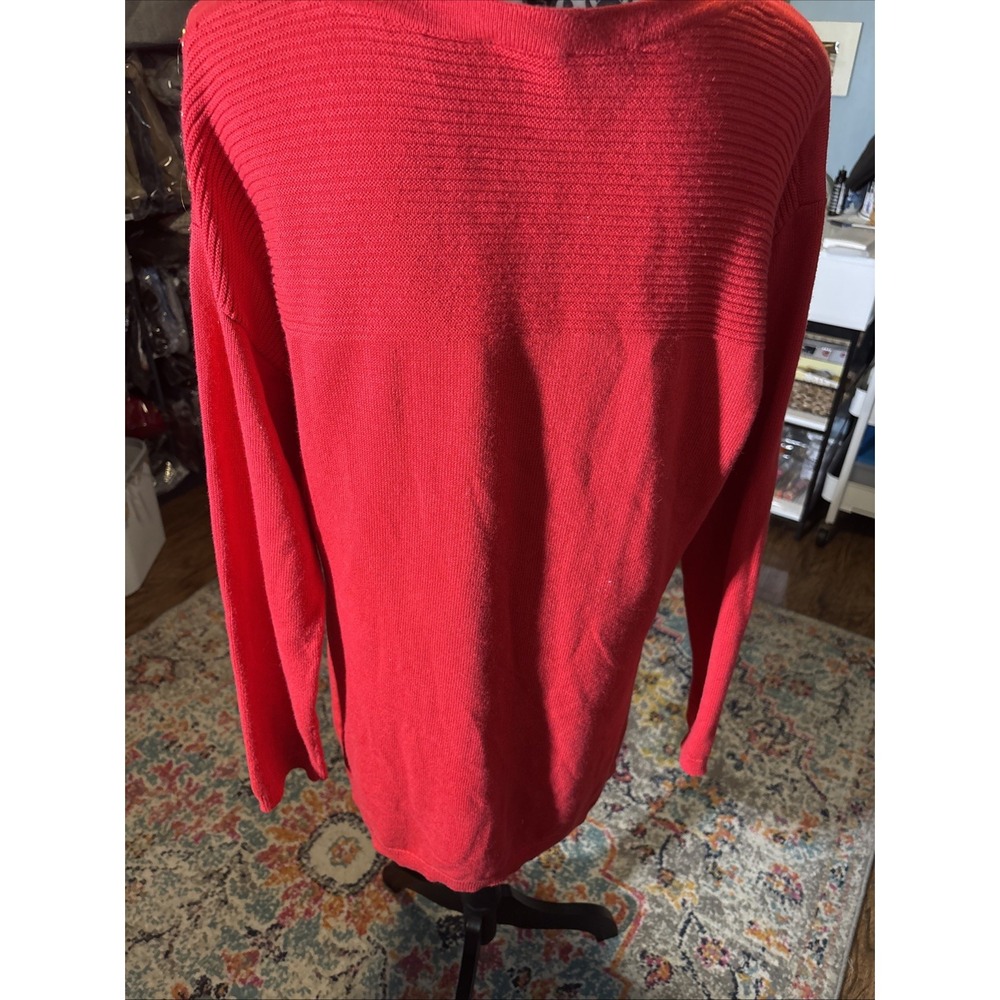 Talbots Red Tunic Sweater Sz Large. Holidays. Be Comfortable Look Festive!‎ - Picture 5 of 7